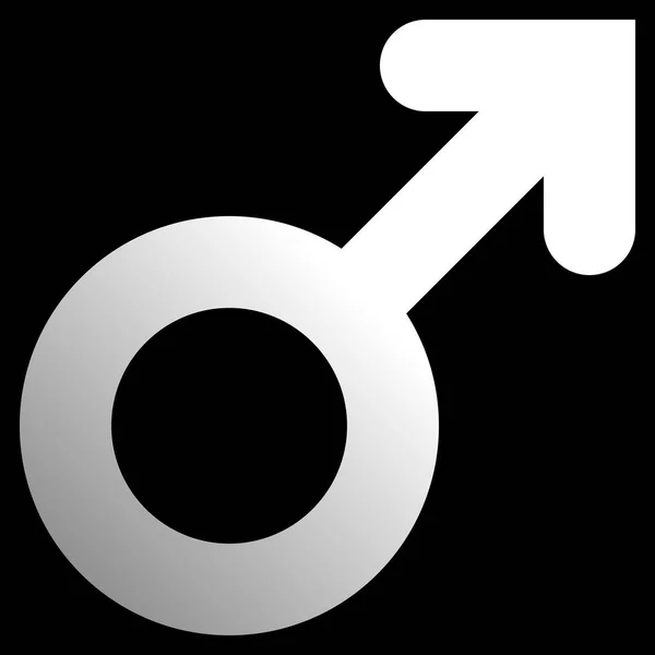 Icône Symbole Masculin Gradient Arrondi Épais Blanc Isolé Illustration Vectorielle — Image vectorielle
