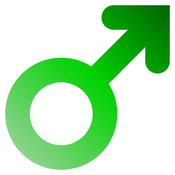 Male Symbol Icon Green Thick Rounded Gradient Isolated Vector Illustration — Stock Vector