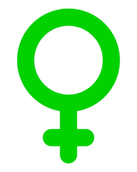 Weibliches Symbol Grün Abgerundet Isoliert Vektorillustration — Stockvektor