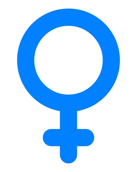 Icône Symbole Féminin Arrondie Bleue Isolée Illustration Vectorielle — Image vectorielle