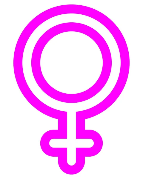 Icône Symbole Féminin Contour Arrondi Violet Isolé Illustration Vectorielle — Image vectorielle