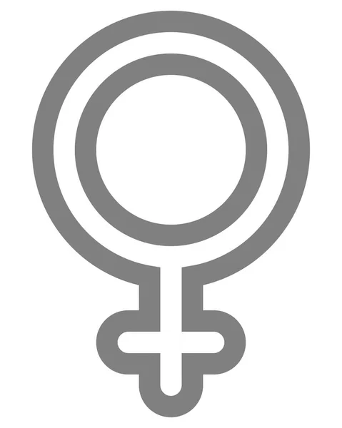 Női Szimbólum Ikon Közepes Szürke Lekerekített Vázolt Elszigetelt Vektor Illusztráció — Stock Vector