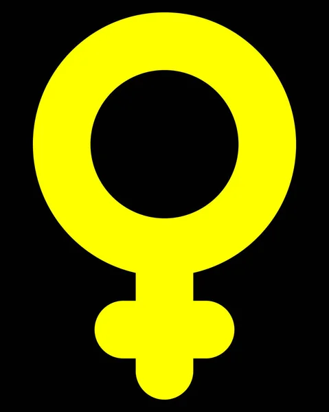 Icono Símbolo Femenino Amarillo Grueso Redondeado Aislado Ilustración Vectorial — Archivo Imágenes Vectoriales