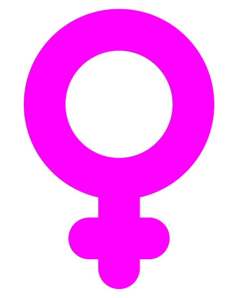 Icône Symbole Féminin Violet Épais Arrondi Isolé Illustration Vectorielle — Image vectorielle