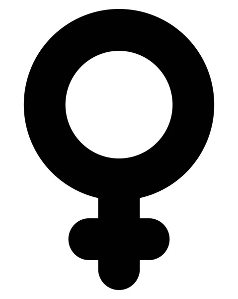 Female Symbol Icon Black Thick Rounded Isolated Vector Illustration — Stock Vector