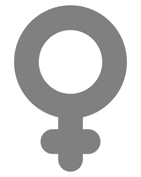 Icono Símbolo Femenino Medio Gris Grueso Redondeado Aislado Ilustración Vectorial — Archivo Imágenes Vectoriales