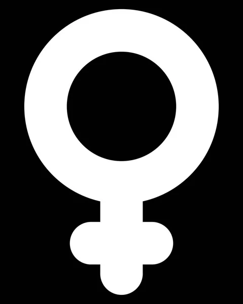 Icono Símbolo Femenino Blanco Grueso Redondeado Aislado Ilustración Vectorial — Vector de stock