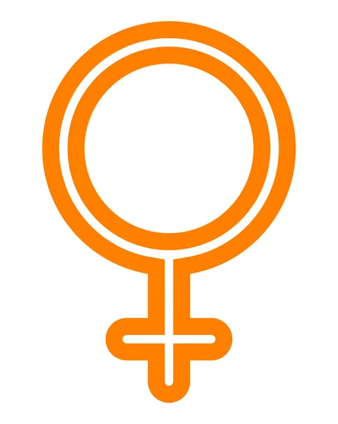 女性のシンボルのアイコン オレンジ色の薄い説明丸め ベクトル イラスト — ストックベクタ