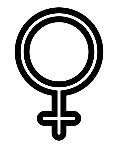 Female Symbol Icon Black Thin Outlined Rounded Isolated Vector Illustration — Stock Vector