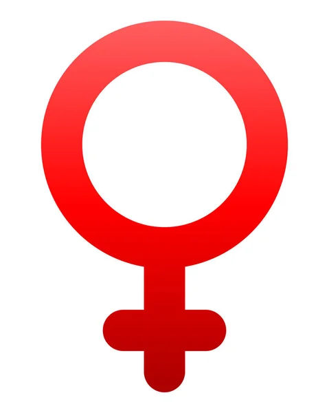 女性标志图标 红色圆的梯度 被隔绝的 向量例证 — 图库矢量图片