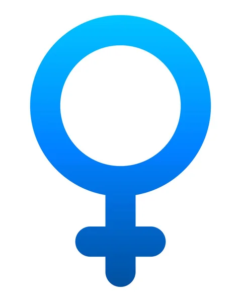 女性のシンボル アイコン 青い丸いグラデーション分離 ベクトル イラスト — ストックベクタ
