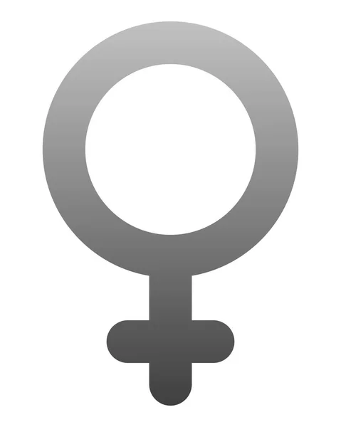 Icône Symbole Féminin Dégradé Arrondi Gris Moyen Isolé Illustration Vectorielle — Image vectorielle