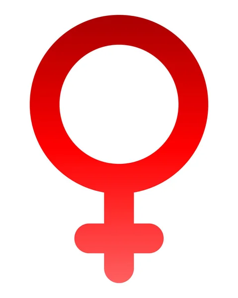 Weibliches Symbol Roter Abgerundeter Verlauf Isoliert Vektorillustration — Stockvektor