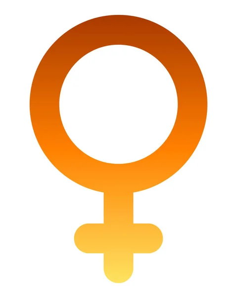 Icône Symbole Féminin Dégradé Arrondi Orange Isolé Illustration Vectorielle — Image vectorielle