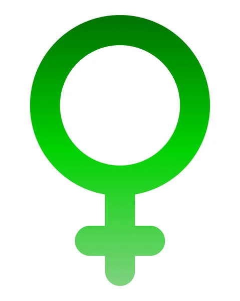 Női Szimbólum Ikon Zöld Lekerekített Színátmenet Elszigetelt Vektor Illusztráció — Stock Vector