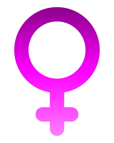 Ženský Symbol Ikonu Fialové Zaoblený Přechod Izolované Vektorové Ilustrace — Stockový vektor