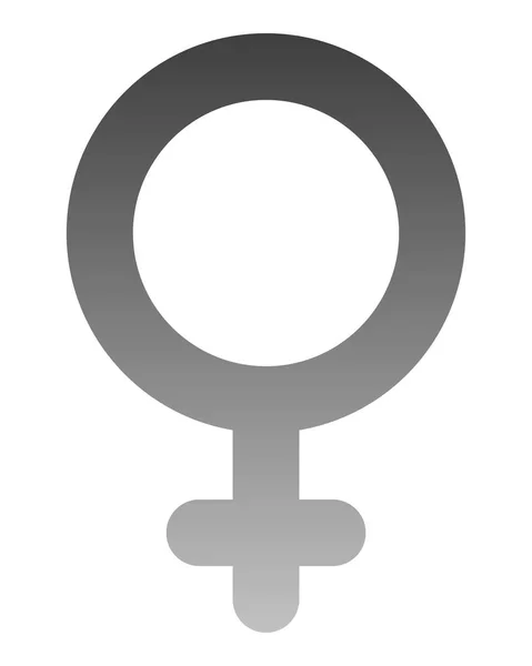 Icono Símbolo Femenino Gradiente Redondeado Gris Medio Aislado Ilustración Vectorial — Vector de stock