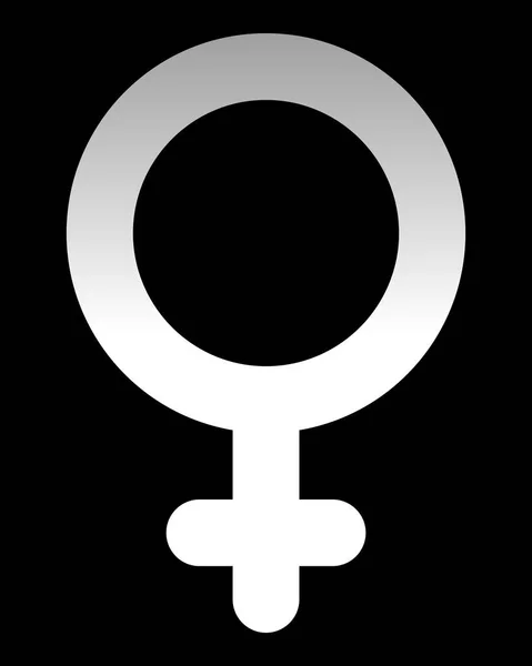 Значок Женского Символа Белый Округлый Градиент Изолированный Векторная Иллюстрация — стоковый вектор