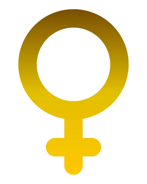 Icono Símbolo Femenino Gradiente Redondeado Dorado Aislado Ilustración Vectorial — Archivo Imágenes Vectoriales