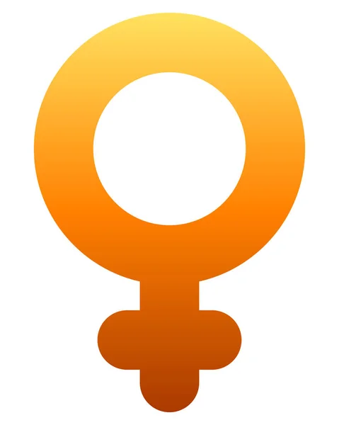 Icono Símbolo Femenino Gradiente Redondeado Color Naranja Grueso Aislado Ilustración — Archivo Imágenes Vectoriales