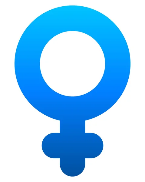 Icône Symbole Féminin Dégradé Arrondi Épais Bleu Isolé Illustration Vectorielle — Image vectorielle