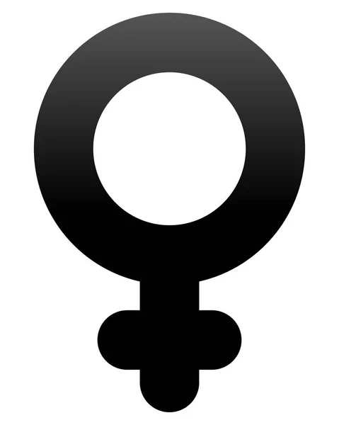 Icono Símbolo Femenino Degradado Redondeado Grueso Negro Aislado Ilustración Vectorial — Vector de stock