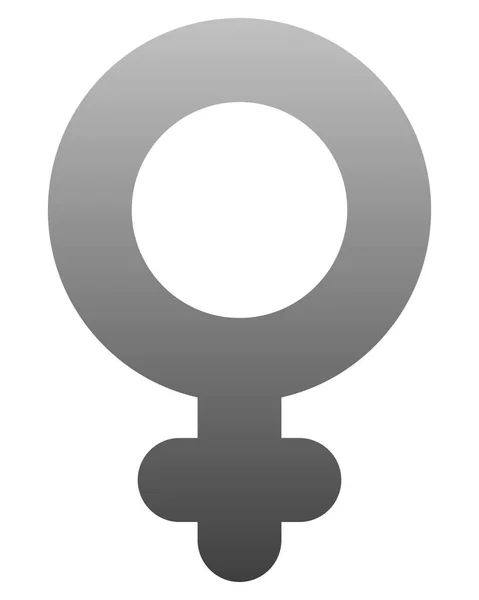 Icône Symbole Féminin Gradient Arrondi Gris Moyen Épais Isolé Illustration — Image vectorielle