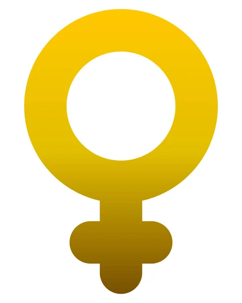 女性シンボル アイコン ゴールデンな厚い角丸グラデーション ベクトル イラスト — ストックベクタ