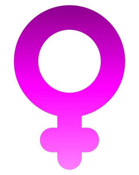 Ikona Kobiece Symbol Fioletowe Grube Zaokrąglone Gradient Białym Tle Ilustracja — Wektor stockowy