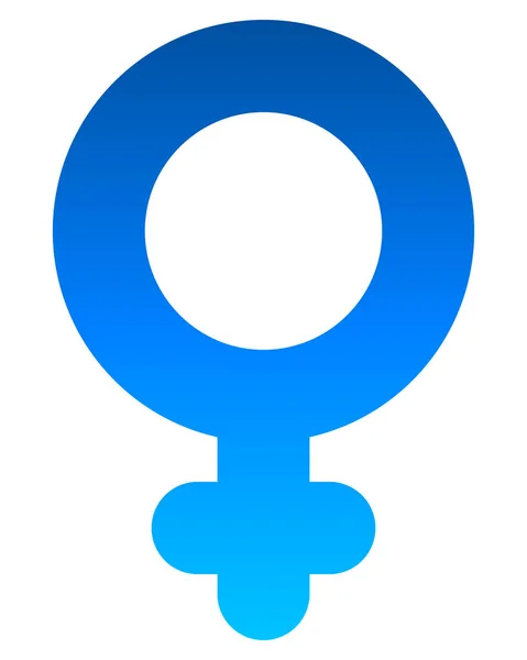 Icône Symbole Féminin Dégradé Arrondi Épais Bleu Isolé Illustration Vectorielle — Image vectorielle