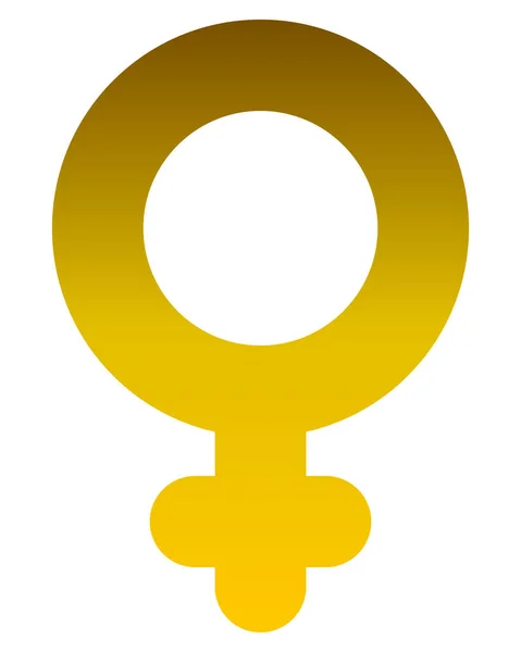 Weibliches Symbol Goldener Dicker Abgerundeter Verlauf Isoliert Vektorillustration — Stockvektor
