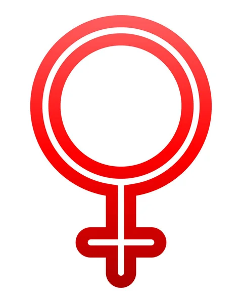 Icono Símbolo Femenino Rojo Delgada Delgada Delineada Gradiente Aislado Ilustración — Archivo Imágenes Vectoriales