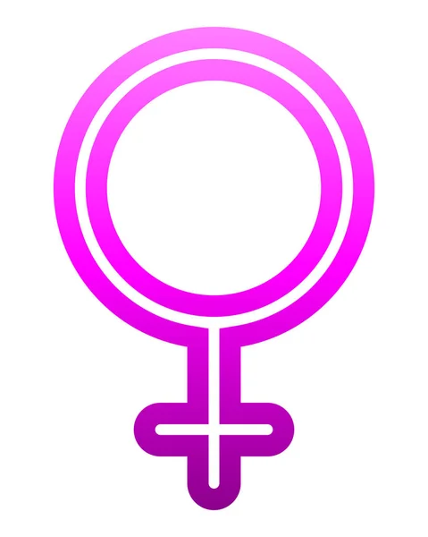 Ikon Simbol Perempuan Garis Bulat Tipis Ungu Gradien Terisolasi Ilustrasi - Stok Vektor