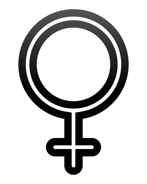 Icono Símbolo Femenino Negro Delgada Delgada Delineada Gradiente Aislado Ilustración — Vector de stock