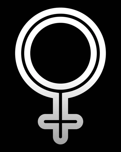 Иконка Женского Символа Белый Тонкий Округлый Градиент Изолированный Векторная Иллюстрация — стоковый вектор