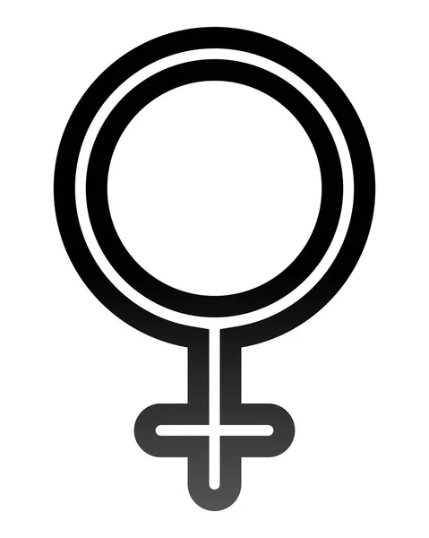 Icono Símbolo Femenino Negro Delgada Delgada Delineada Gradiente Aislado Ilustración — Vector de stock