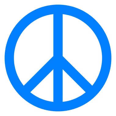 Barış sembolü simgesi - mavi basit, izole - vektör çizim