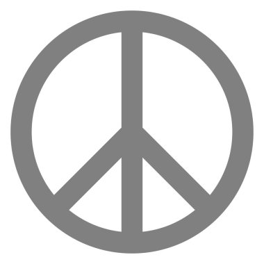 Barış sembolü simgesi - orta gri basit, izole - vektör çizim
