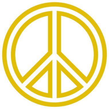 Barış sembolü simgesi - altın basit özetlenen, izole - vektör çizim