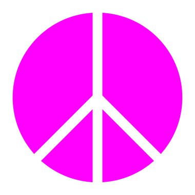 İzole - barış sembolü simgesi - mor basit, kesimlere ayrılmış şekiller, illüstrasyon vektör