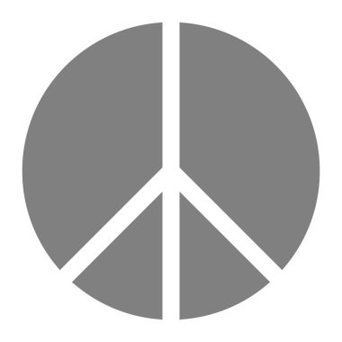 Barış sembolü simgesi - orta gri basit, izole - şekiller, vektör çizim parçalara