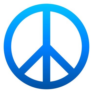 Barış sembolü simgesi - mavi basit degrade, izole - illüstrasyon vektör