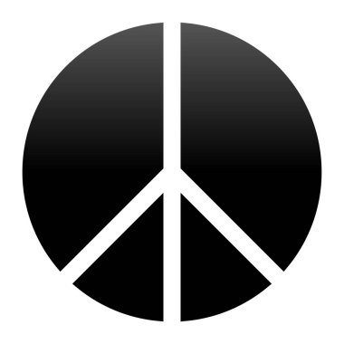 Barış sembolü simgesi - siyah basit degrade, izole - şekiller, vektör çizim parçalara