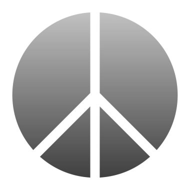 Barış sembolü simgesi - orta gri basit degrade, izole - şekiller, vektör çizim parçalara