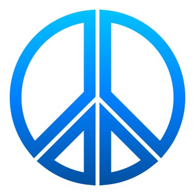 Barış sembolü simgesi - mavi basit degrade, Seviyelendirilmiş şekilleri, vektör illüstrasyon izole - parçalara