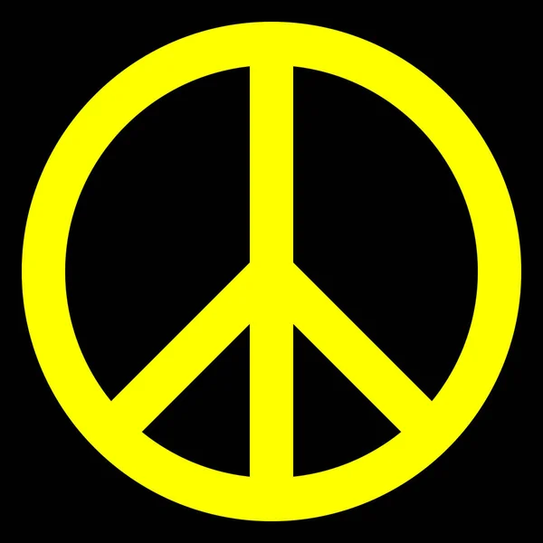 Icono Símbolo Paz Amarillo Simple Aislado Ilustración Vectorial — Vector de stock