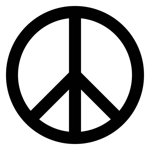 Friedenssymbol Symbol Schwarz Einfach Isoliert Vektorillustration — Stockvektor