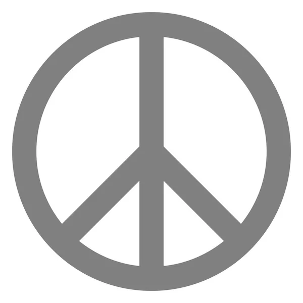 Friedenssymbol Symbol Mittelgrau Einfach Isoliert Vektorillustration — Stockvektor