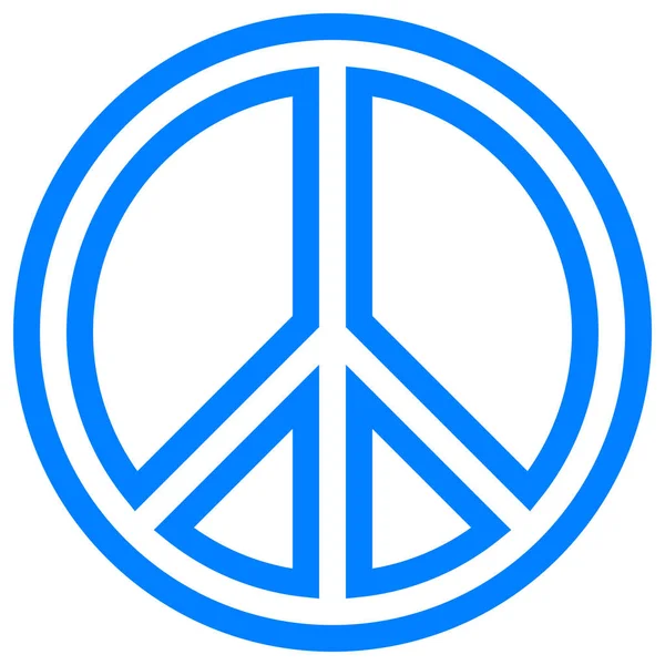 Icono Símbolo Paz Azul Simple Delineado Aislado Ilustración Vectorial — Vector de stock