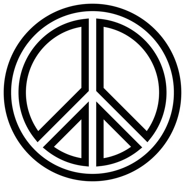 Ikonę Symbolu Pokoju Czarny Prosty Opisane Białym Tle Ilustracja Wektorowa — Wektor stockowy